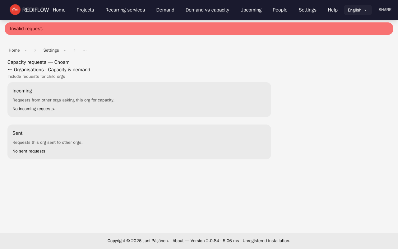 Org capacity requests sent
